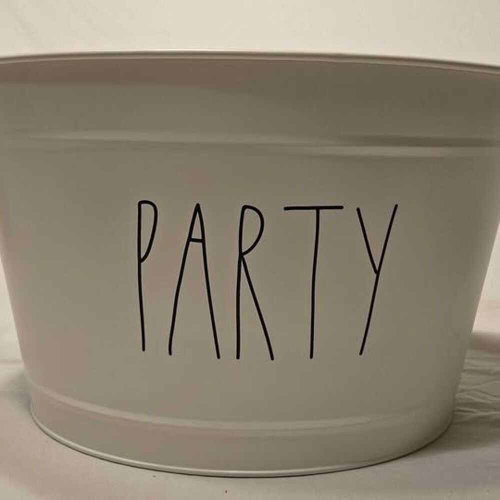 Rae Dunn  Party Tub w Wood Handles for ice / drinks